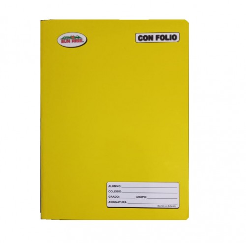 CUADERNO PROF. FOLIADO COSIDO 100H SUN RISE