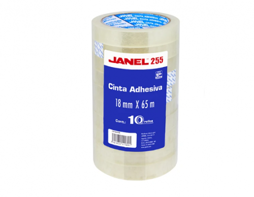 CINTA ADHESIVA 18X 65M JANEL 255 TORRE C/10 ROLLOS 