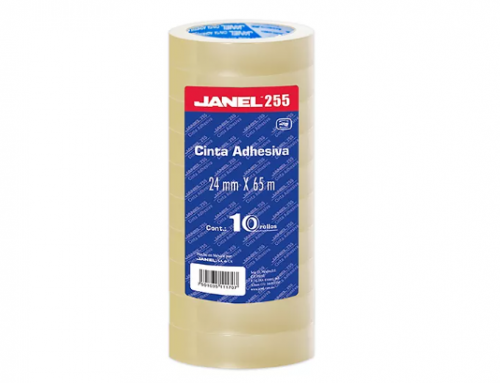 CINTA ADHESIVA 24X65M JANEL 255 TORRE C/10 ROLLOS 
