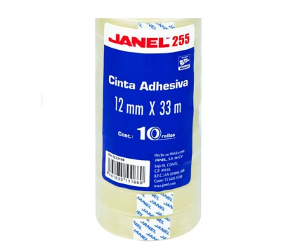 CINTA ADHESIVA 12X33M  JANEL TORRE C/10 ROLLOS 