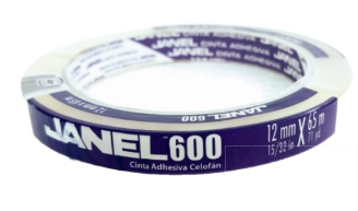 CINTA ADHESIVA 12 X65M TRANSPATENTE JANEL 600  