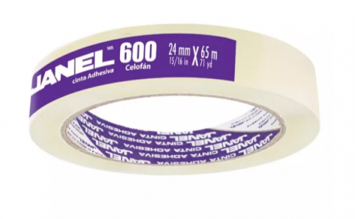 CINTA ADHESIVA 24 X65M TRANSPATENTE JANEL 600 CORTE FACIL