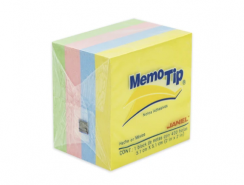 NOTAS ADHESIVAS JANEL MEMOTIP PASTEL 2X2