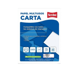 PAPEL BOND TAMAÑO CARTA PAQUETE CON 100H SCRIBE