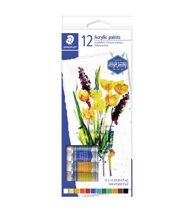 PINTURA ACRILICA TUBO 12ML STAEDTLER CON 12 PZAS