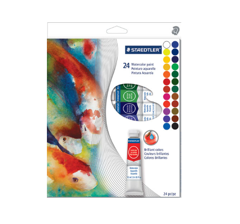PINTURA ACUARELA TUBO 12ML STAEDTLER CON 24 PZAS