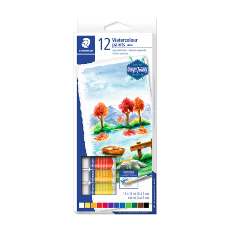 PINTURA ACUARELA TUBO 12ML STAEDTLER CON 12 PZAS