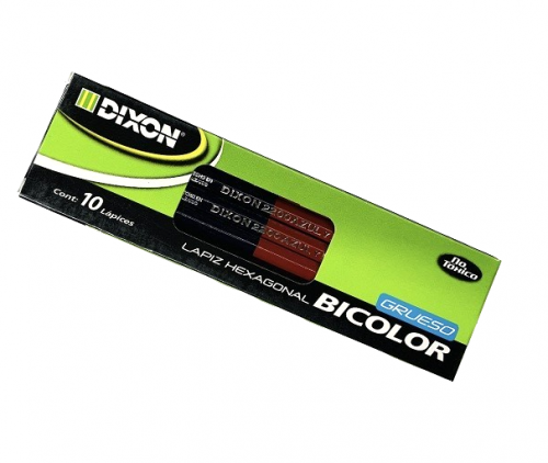 LAPIZ BICOLOR GRUESO DIXON CAJA 10 PIEZAS