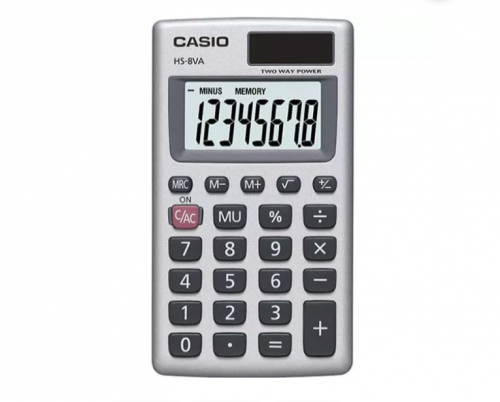 CALCULADORA CASIO PORTATIL 8 DIG  PLATA