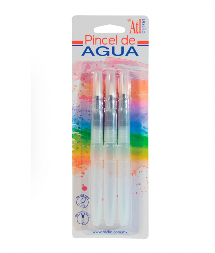 PINCELES CON DEPOSITO DE AGUA  ATL BLISTER CON 3PZAS