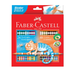 COLORES FABER CASTELL CON 24 PIEZAS  DOBLE COLOR