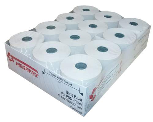 ROLLO 76X70MM P/SUMADORA PAPEL BOND 12 PZAS