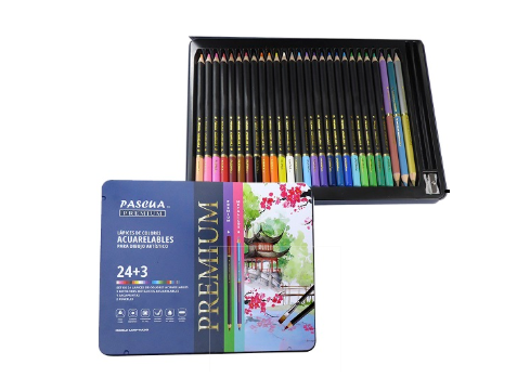 COLORES ACUARELABLES 24+3 Y SACAPUNTAS PASCUA