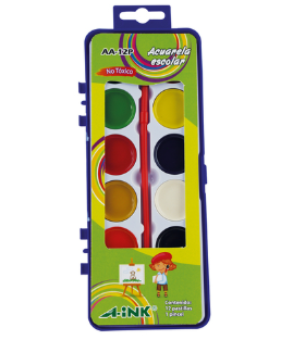 ACUARELA A-INK ESCOLAR CON 12 COLORES