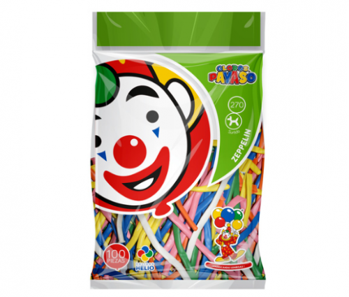 GLOBOS PAYASO ZEPELIN N°270 C/100G SURTIDO 