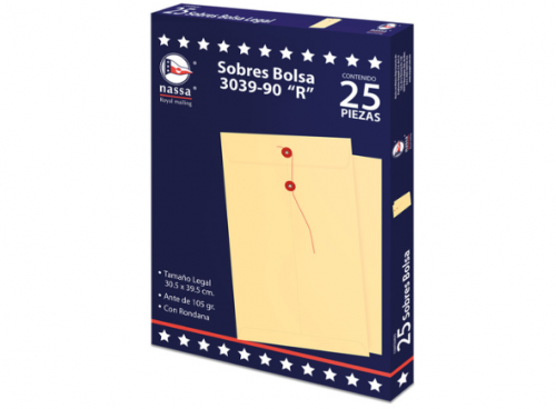 SOBRE CON RONDANA T/ MINISTRO 25PZAS 