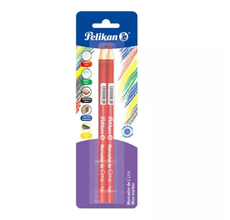 MARCADOR DE CERA TIPO LAPIZ PELIKAN  ROJO C/2 PZAS 