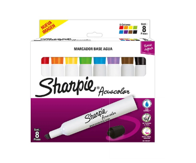 MARCADOR ACUACOLOR CON 8 COLORES SURTIDOS SHARPIE