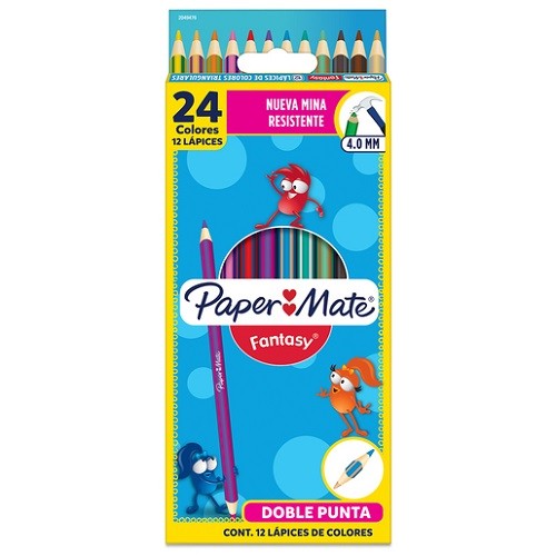 COLORES FANTASY DOBLE PUNTA CON 12 PIEZAS PAPER MATE