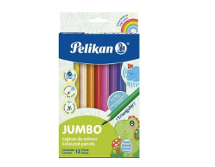 COLORES TRIANGULARES PELIKAN JUMBO 12 PIEZAS
