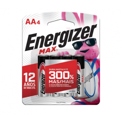 PILA ALCALINA ENERGIZER AA 1.5 VOLT. C/4PZAS
