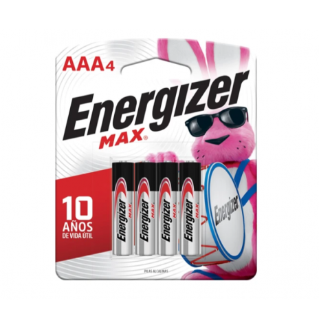 PILA ALCALINA ENERGIZER  AAA 1.5 VOLT. 4PZAS