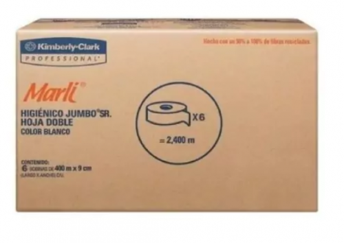PAPEL HIGIENICO MARLI SR. DOBLE 400M X9CM 6 PIEZAS