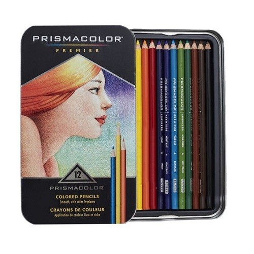 COLORES PRISMACOLOR 12 PIEZAS CAJA METALICA