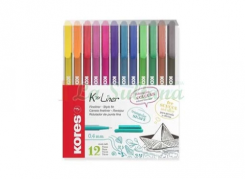 ROTULADOR TRIANGULAR K-LINER ESTUCHE C/12 PZS KORES