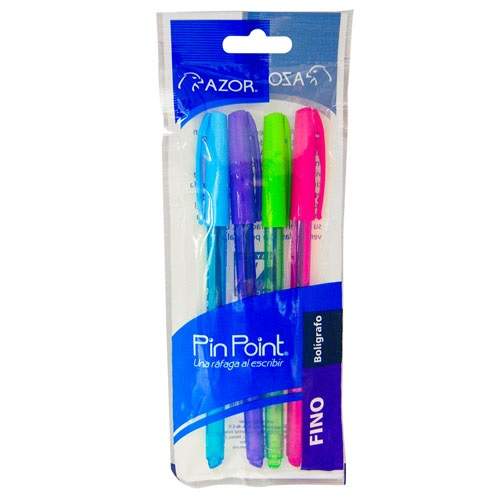 BOLIGRAFO PIN POINT AZOR BLISTER CON 4 PIEZAS