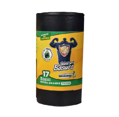BOLSA PARA BASURA 70X90CM NEGRO ROLLO CON 17 BOLSAS