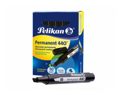 MARCADOR  PERMANENTE 440 NEGRO PELIKAN CAJA C/ 10 PZAS