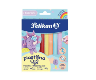 PLASTILINA PELIKAN 10 BARRAS COLOR PASTEL
