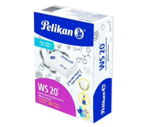 GOMA PLASTICA WS-20 CAJA C 20 PZAS PELIKAN