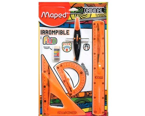 JUEGO DE GEOMETRÍA FLEXIBLE FLUO MAPED