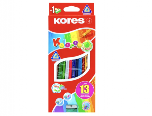 COLORES KORES TRIANGULARES CON 13PZAS  4MM