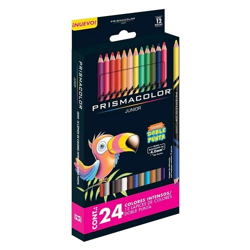 COLORES PRISMACOLOR JR DOBLE PUNTA 12 PZAS-24 COLORES