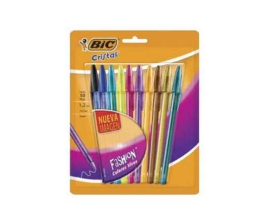 BOLIGRAFO BIC PUNTO MEDIANO STICK FASHION 10 COLORES SURTIDOS
