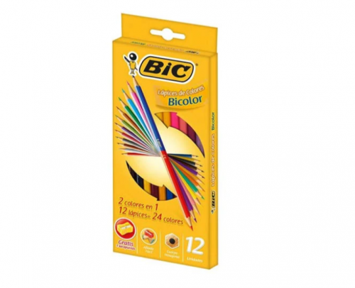 COLORES BIC CAJA CON 12 PIEZAS DOBLE PUNTA