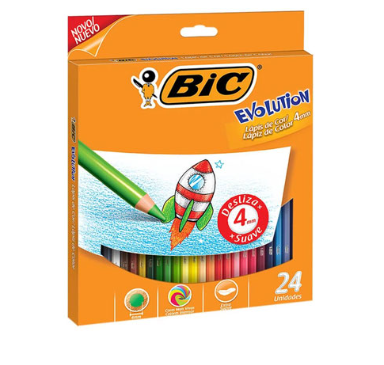 COLORES BIC CAJA CON 24 PZAS PUNTA GRUESA