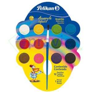 ACUARELA INFANTIL PELIKAN 12 PASTILLAS