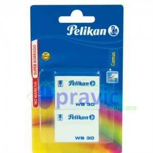 GOMAS PLASTICAS PELIKAN WS-30 BLANCAS BLISTER CON 2 PIEZAS 