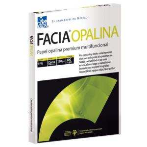 PAPEL FACIA OPALINA 120 GMS. TAMAÑO CARTA C/100 HOJAS