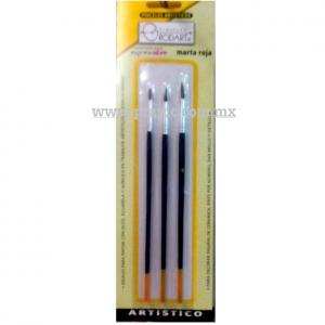 PINCEL RODART AMARILLO REDOND MARTA ROJA CON 3
