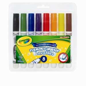 PLUMONES CRAYOLA GRUESOS LAVABLES C/8 PZAS  