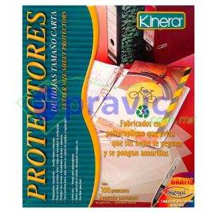 PROTECTORES DE HOJAS KINERA AZOR  CARTA CON 100 PIEZAS