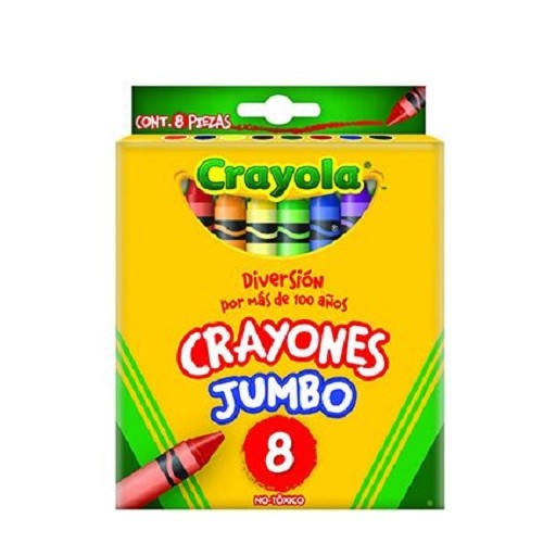 CRAYONES DE CERA  JUMBO CON 8 PZAS    