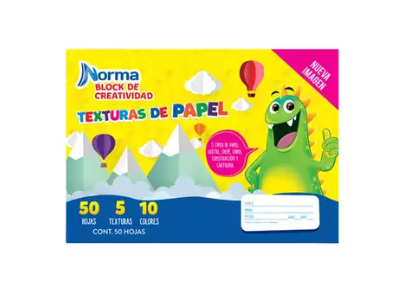 BLOCK TEXTURAS DE PAPEL  50H NORMA