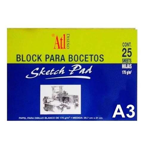 BLOCK ATL PARA BOCETOS A3 CON 25 HOJAS SKETCH PAD