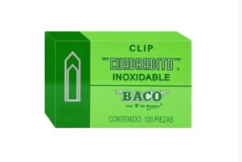 CLIP CUADRADITO BACO N° 2 100PZAS